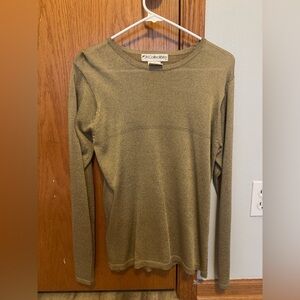 Gold metallic thread JH Collectibles MED long sleeve top
